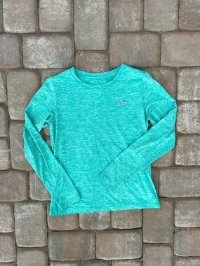 Under Armour Women’s Long Sleeve Heathered Teal Athletic Tee